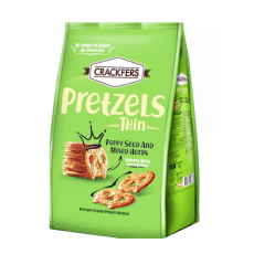 Crackfers Pretzels, thin - Poppy Seed & Mixed Herbs 200g
